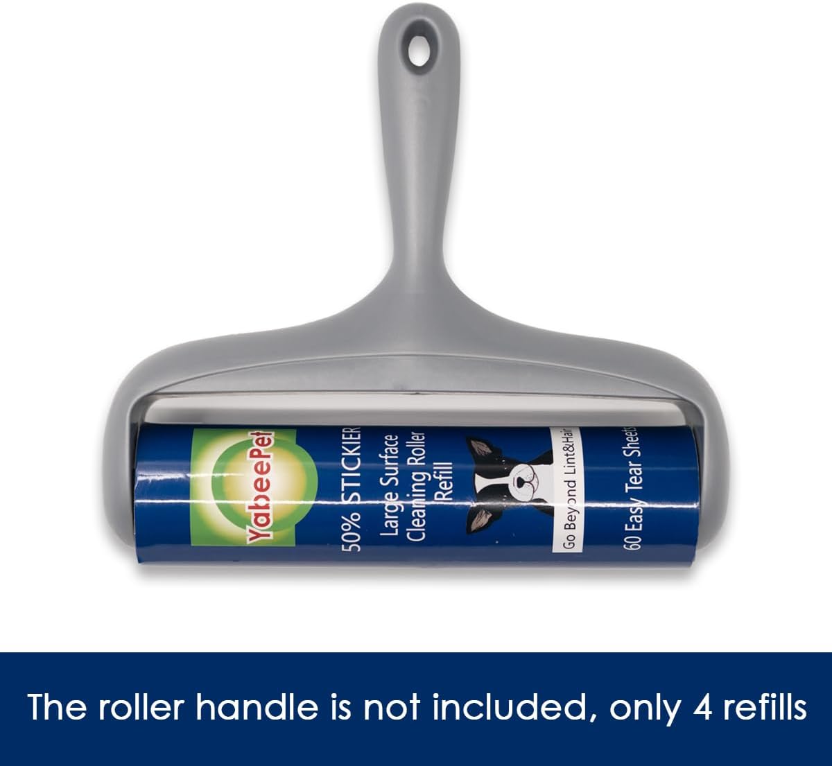 Large Surface Roller Refill for Scotch-Brite 50% Stickier Lint Roller, Works Great On Pet Hair (60 Sheets per Roll, 4 Pack)