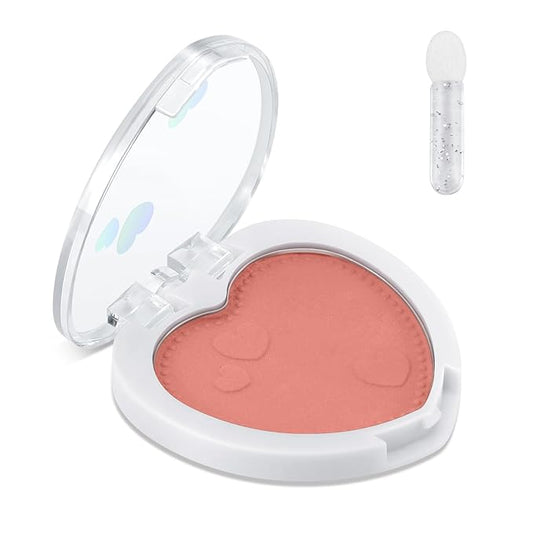 Boobeen Powder Blush Matte Pressed Blush Palette, Highly Pigmented Cream Pink Blusher for Cheeks, Blusher Compact Powder Makeup Lightweight Easily Blends, Single Color Rouge Powder