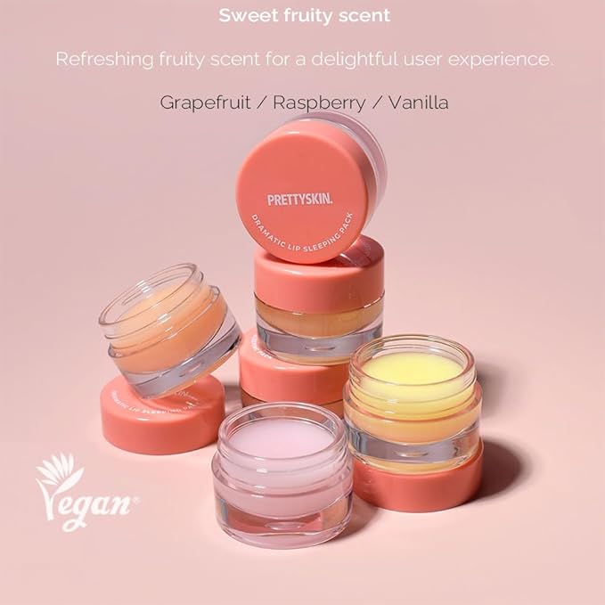 PS.PRETTYSKIN Korean Vegan Lip Sleeping Pack for Intense Hydration | Nourish Dry Lips with Glossy Finish 9g (Juicy Berry)