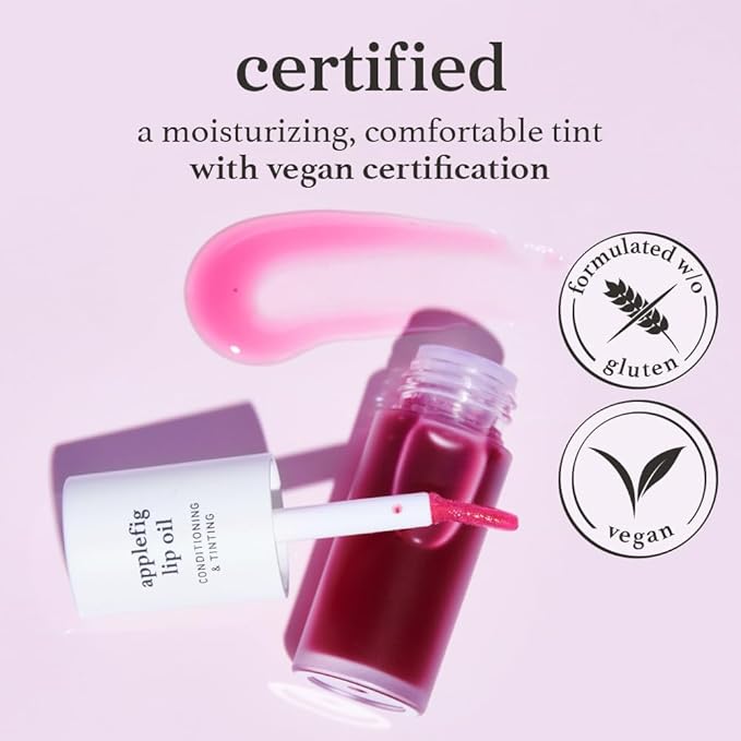 NOONI Korean Lip Oil - Applefig | Long-Lasting, Moisturizing, Plumping, Revitalizing for Dry Lips, Waterproof, No Peel Off, Hydrating, Nourishing Crystal Clear, 0.12 FL Oz