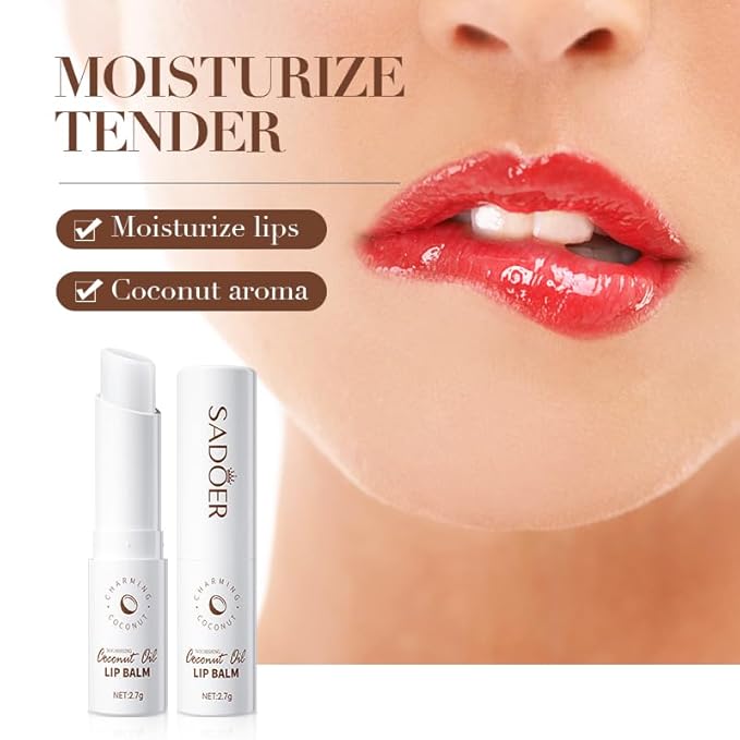SADOER Coconut Oil Natural Moisturizing Lip Balm Moisturizing Lips Smooth And Elastic Lip Ointments