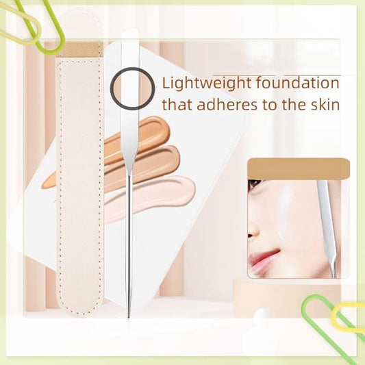 Stainless steel make-up spatula and tray set Make-up spatula Foundation stick Special make-up tray Nail art tray Nail art tools, Silver