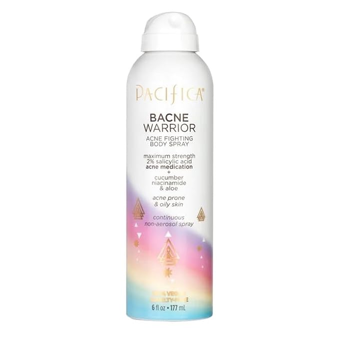 Pacifica Bacne Acne Cleanser Spray - Bacne Warrior - Body Spray for Acne Treatment - w/ 2% Salicylic Acid Niacinamide & Aloe - for Body, Chest & Back Acne for Teens & Adults Vegan Dermatologist Tested