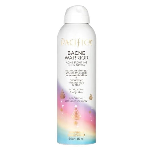 Pacifica Bacne Acne Cleanser Spray - Bacne Warrior - Body Spray for Acne Treatment - w/ 2% Salicylic Acid Niacinamide & Aloe - for Body, Chest & Back Acne for Teens & Adults Vegan Dermatologist Tested