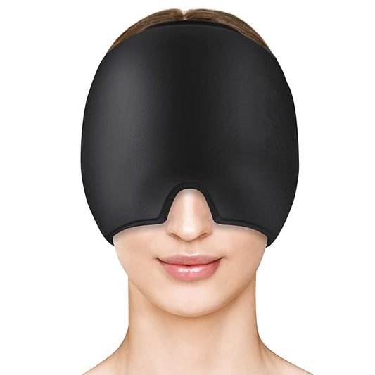 Migraine Relief Cap, Headache Relief Cap Hat, Head Ice Pack Wrap Migraine Cold Cap Ice Hat for Migraines Headache, Tension, Stress, Hangover Cap Ice Beanie, Cooling Gel Cap