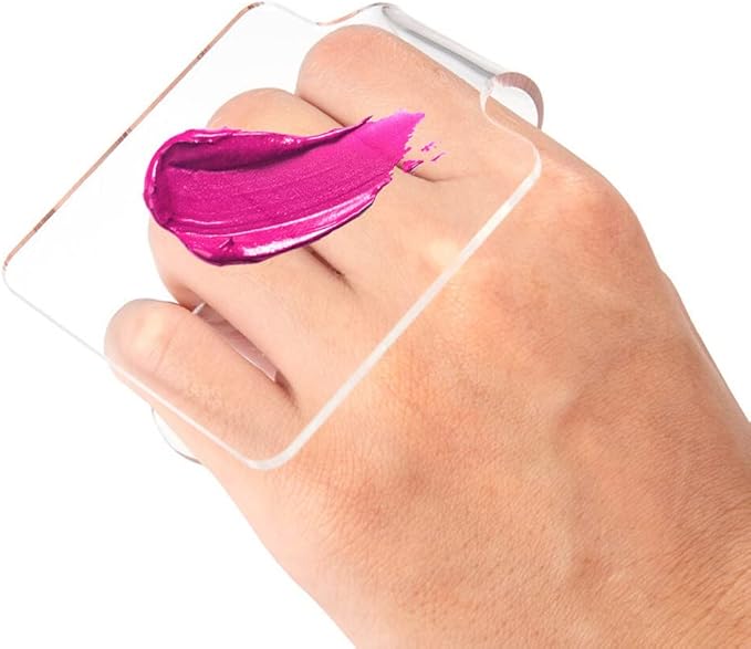 Pack of 2PCS Professional Hand-held Makeup Mixing Palette Acrylic Clear Nail Art Manicure Palette Plate Tray for DIY Art Design Paint and Cosmetics