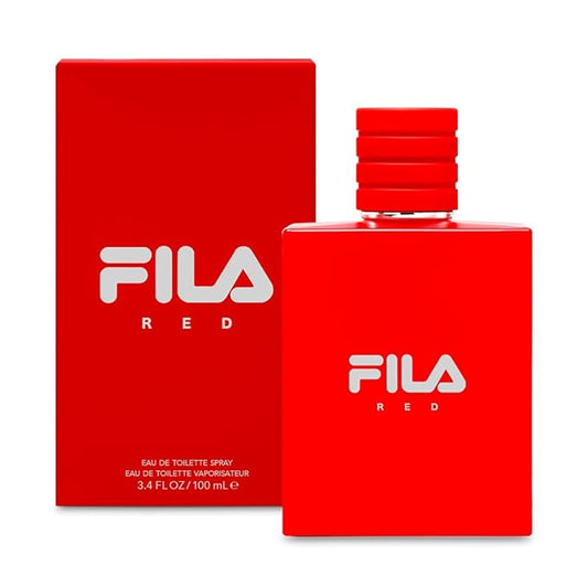 FILA RED Fragrance for Men - Eau de Toilette Spray with Notes of Bergamot, Jasmine, Nutmeg, Sandalwood, and More - Sport-Inpired Scent for Day or Night - 3.4 oz.