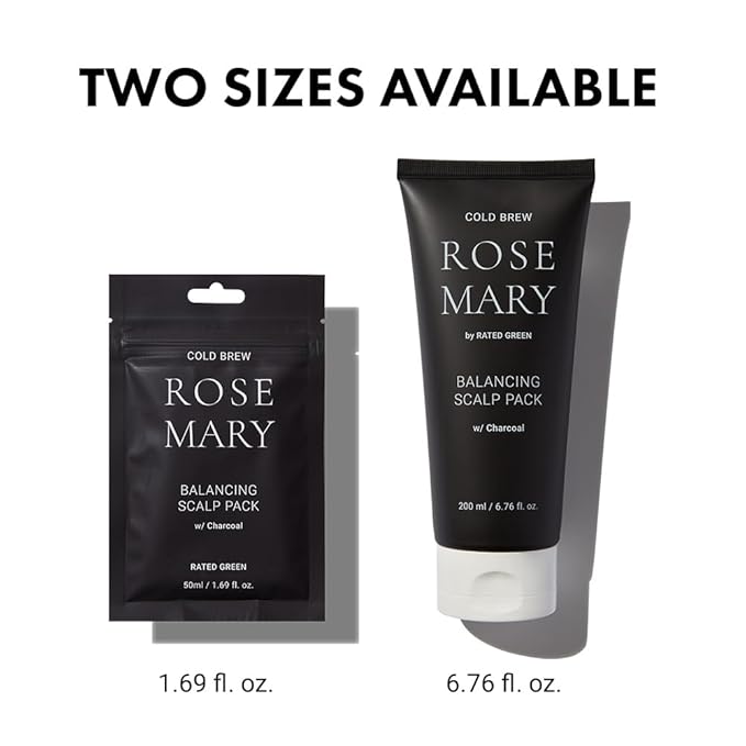 RATED GREEN Cold Brew Rosemary Balancing Scalp Pack w. Charcoal | Detoxifying and Deep Conditioning Care For Oily, Flaky Scalp | Silicone-Free, Korean Vegan Formula | 1.69 fl oz (Pack of 5)