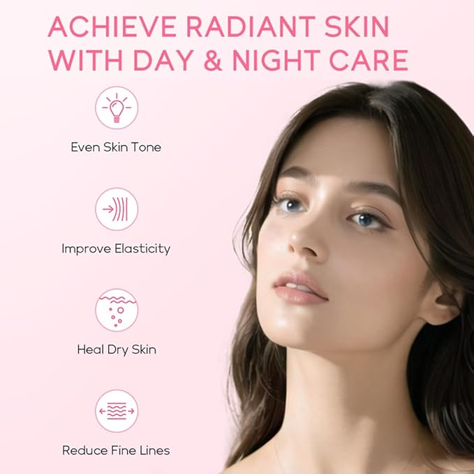 Sakura Skincare Gift Set, Skin Care Travel Kit with Cleanser, Toner, Serum, Eye Cream, Face Cream for Women Girls (5pcs)