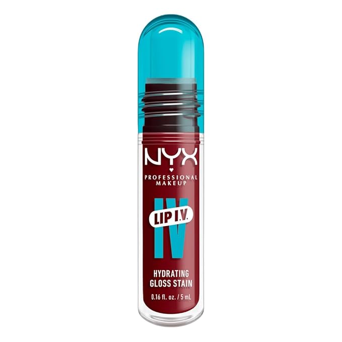 NYX PROFESSIONAL MAKEUP Lip IV Hydrating Glossy Lip Stain with 12HR Hydration - Cranberry Splash (Red)