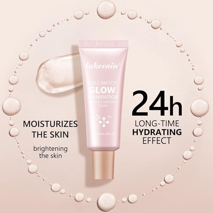 Full Match Glow Foundation, Enhance Foundation Natural Glow, Professional Coverage for a Flawless Look (Medium, Large)