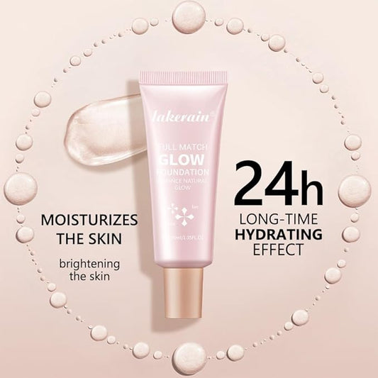 Full Match Glow Foundation, Enhance Foundation Natural Glow, Professional Coverage for a Flawless Look (Deep, Large)