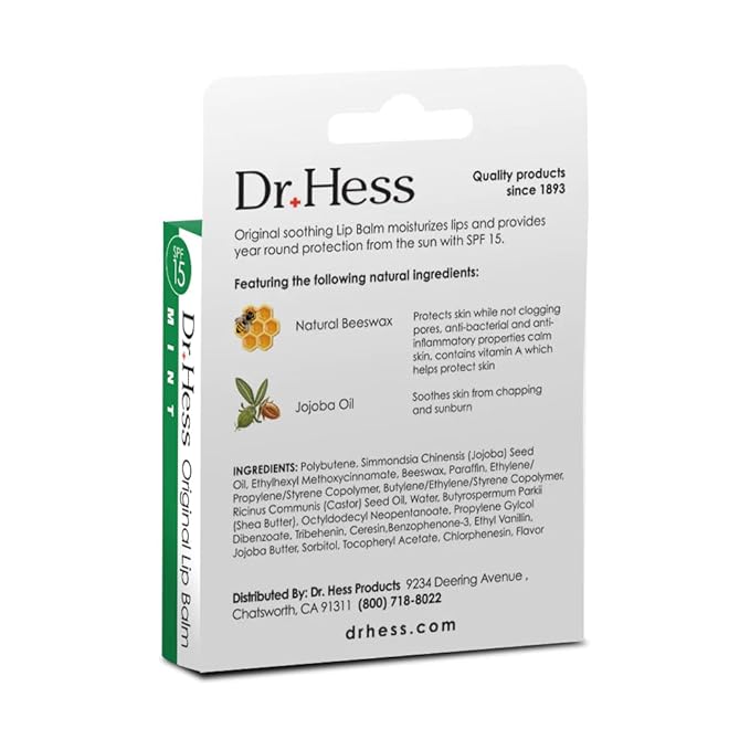 Original Udder Stick SPF Lip Balm, Soothing Moisturizer Sun Screen Balm for Dry Lips with Jojoba, Beeswax & Shea Butter, Total Lip Care, Hydration & Repair, Mint Flavor, 4 Pack