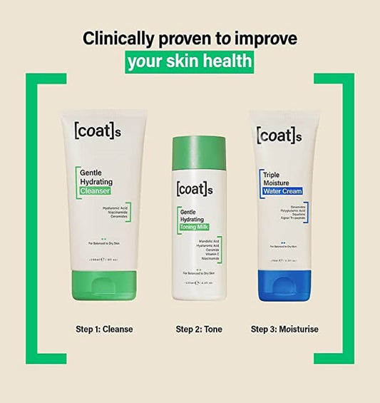 Coats Skinsentials Bundle – Cleanser 5 oz, Toner 4.2 oz & Moisturizer 2.5 oz – 3-Step Regimen Prevents Breakouts and Protects Skin Barrier with Ceramides, For Women and Men