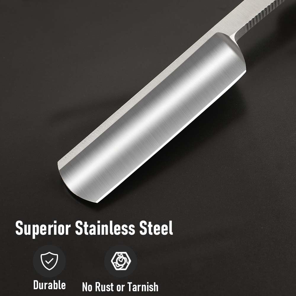 Straight razors for men Professional Straight Edge Barber Razor Premium Stainless Steel Shaver Razor with Shaving Strop for Men Home & Salon Grooming Using (NO.177)