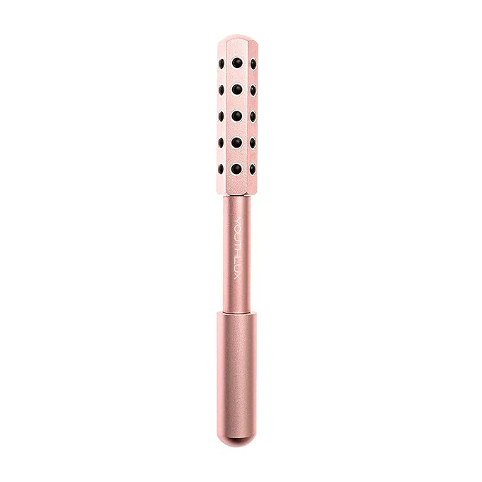Radiance Roller - Germanium Stone Uplifting Face Beauty Massage Tool/Roller/Wand for Skin Tightening, De-Puffing, Sculpt/Lift, Anti-Aging | Uplift Face Roller, Facial Roller (Rose Gold)