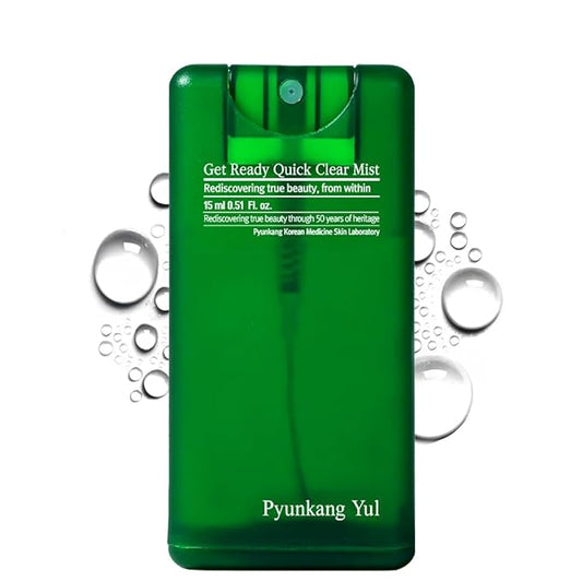 Pyunkang Yul PKY Ultimate Get Ready Quick Clear Mist for Sensitive Skin, Intensely Calms & Soothes Redness with Cica & Tea Tree, Compact size, Korean Skincare (0.51 Fl. oz, 15ml)