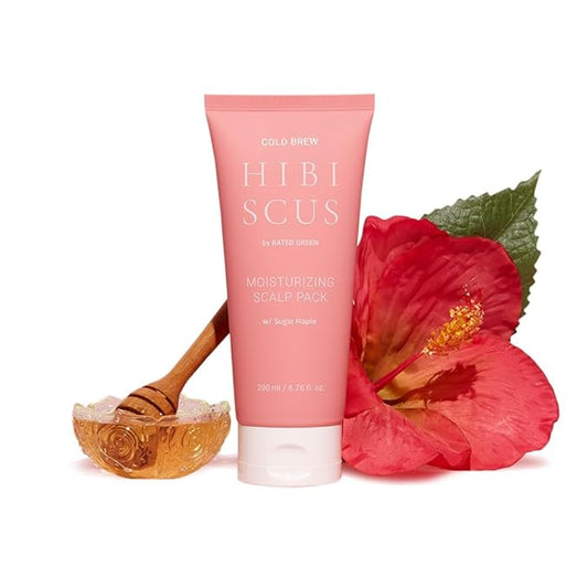 RATED GREEN Cold Brew Hibiscus Moisturizing Scalp Pack w. Sugar Maple | Organic Hibiscus, Sugar Maple Extract | Deep Moisture Mask for Dry Scalp | Silicone-Free, Korean Vegan Formula | 6.76 Fl. Oz