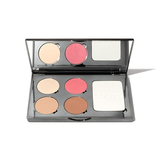 Monts & Merveilles Face Palette – Cream | Bronzer, Concealer, Contour, Blush, Setting Powder | Long Lasting | Face and Cheek Sculpting Palette | Refillable | Cruelty Free (Light to Medium Skin)