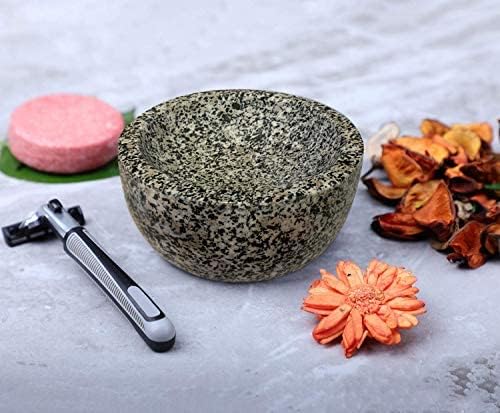 ShayVe Shaving Bowl for Shaving Soap & Cream — Granite Shave Bowl For Shaving Soap & Cream — Exquisite Heat Insulated Wet Shaving Kit Addition (Grey Granite)