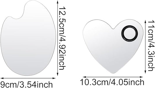 yueton 2SET Stainless Steel Color Palette Makeup Mixing Palette Nail Tools Palette Metal Foundation Makeup Palette for Beauty Color Matching Tools