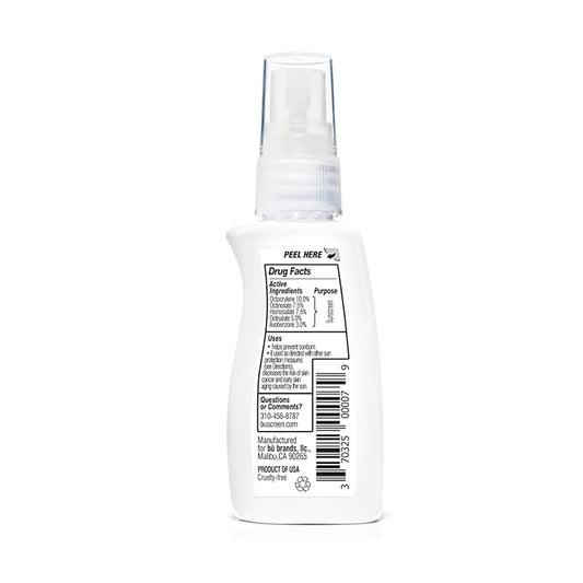 BU SPF 50 Kids Sunscreen Spray for Face and Body, Non Aerosol Spray, Fragrance Free, Clear, Non Greasy, Water Resistant, Fragrance Free 1 oz (3 Pack)