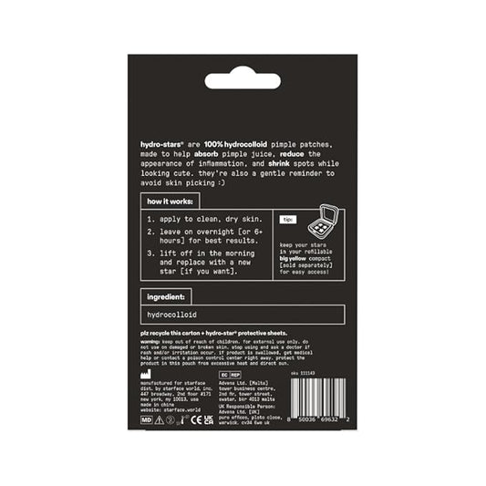 Starface Black Star BIG PACK, Hydrocolloid Pimple Patches, Absorb Fluid and Reduce Redness, Cute Star Shape, Cruelty-Free Skincare (96 Count)