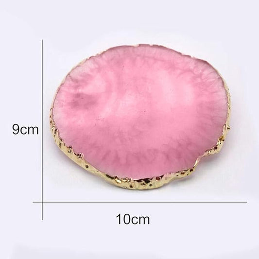 Resin Nail Art Palette, Kalolary Polish Holder Drawing Color Palette, Nail Art Painting Gel Palette Manicure Tool (Pink)