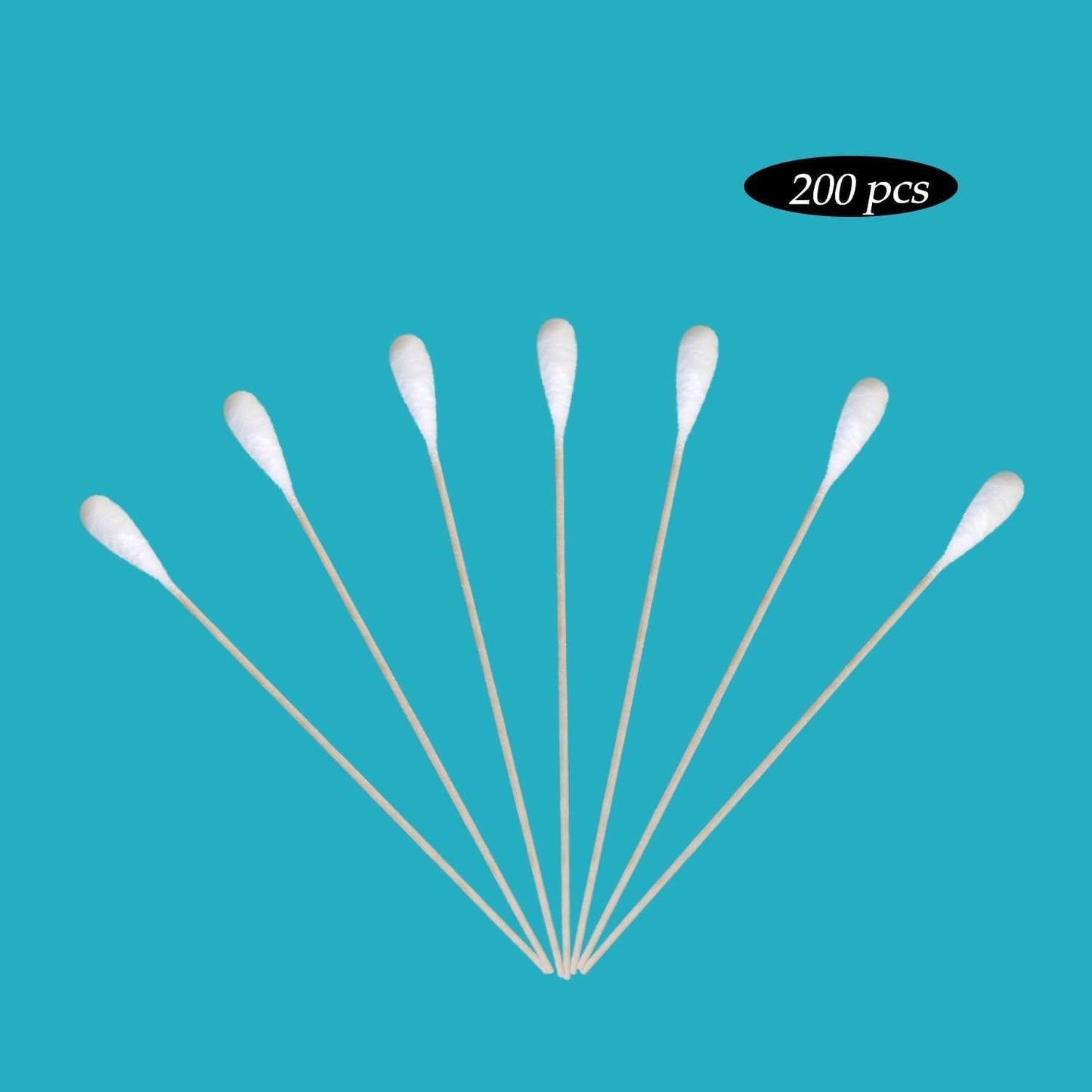 6 Inch Long Cotton Swabs (Large Size) 200pcs,Large Cotton Buds with Bamboo Handle for Pets, Gun Cleaning or Makeup