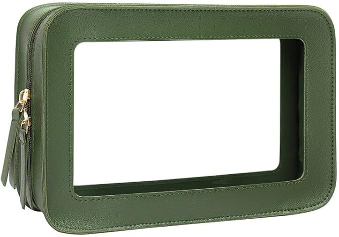 Clear Makeup Bag Small, TSA Approved Portable Toiletry Bag with Zipper Cosmetic Travel Bag Makeup Organizer Case Mini Makeup Pouch for Purse Car Organizer Bag for Women Men