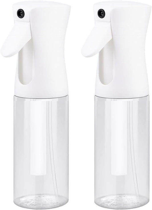 VIGOR PATH Continuous Spray Bottle with Ultra Fine Mist - Versatile Water Sprayer for Hair, Home Cleaning, Salons, Plants, Aromatherapy, and More - Empty Hair Spray Bottle (Clear - 5oz (2 Pack)