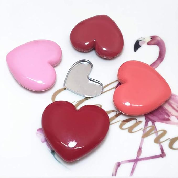 RONRONS 8 Pack Empty Eyeshadow Palette Mini Heart Shaped Lipstick Container Case DIY Cosmetics Container with Mirror