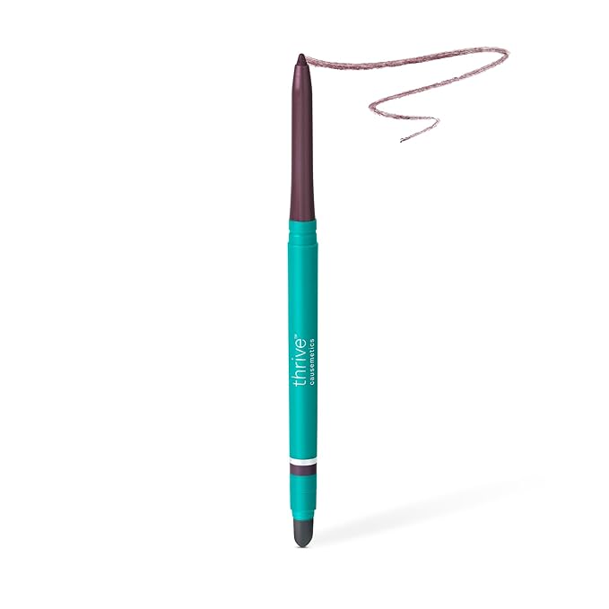 Thrive Causemetics Infinity Waterproof Eyeliner Pencil, Built In Sharpener & Smudge Tip, Long Lasting, Smudge Proof, Hyaluronic Acid & Shea Butter, Vegan & Cruelty Free, Alondra (Aubergine Shimmer)