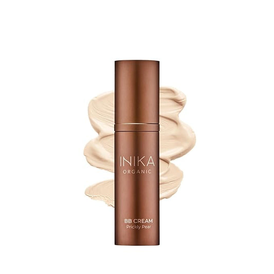 INIKA Organic BB Cream Foundation - Vegan Makeup with Hydrating Prickly Pear, Jojoba, and Pomegranate Seed Oil - Lightweight, Radiant BB Glow for Balanced Skin Tone, Cream 1 fl oz