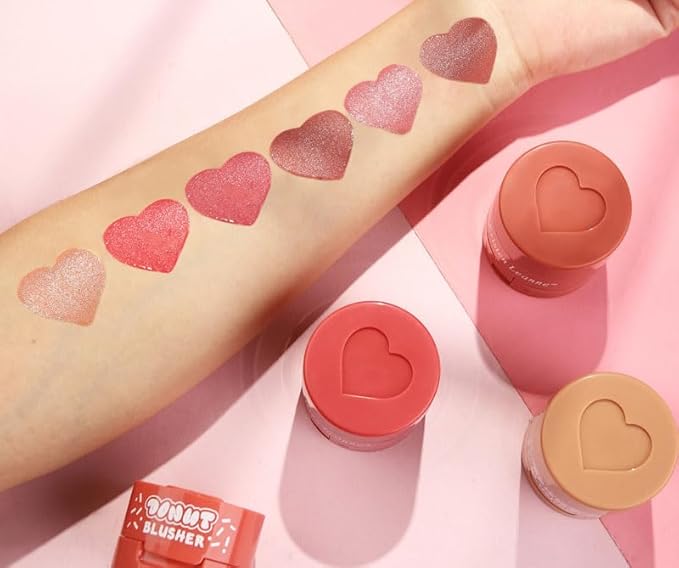 Stamp Liquid Blush Stamp Blush with Heart Shaped Applicator Natural Long Lasting Blush, Light and Airy Makeup for Women (6)
