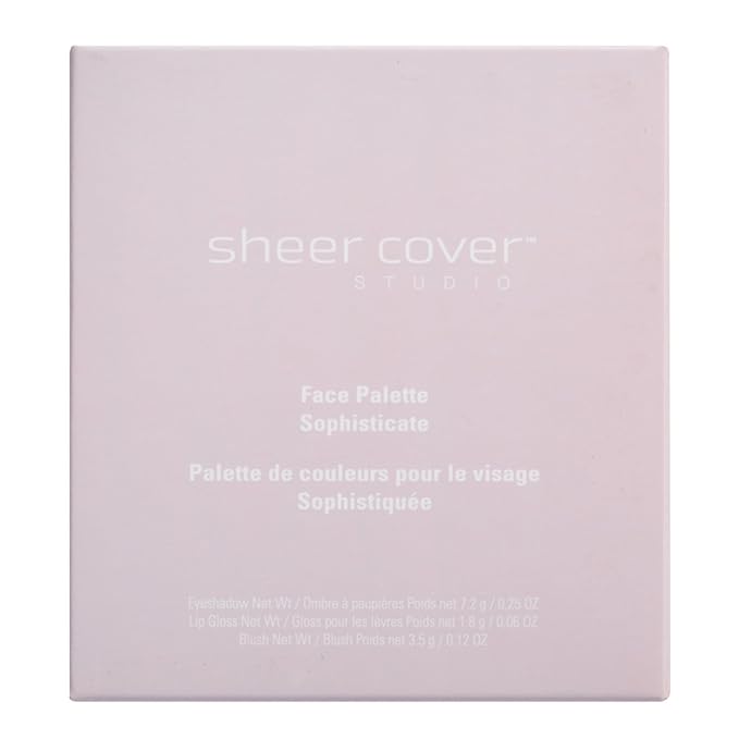 Sheer Cover – Sophisticate Look Face Palette For Eyes, Lips, and Cheeks – with Brush