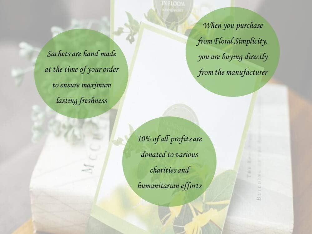 Orange Blossom Scented Sachets Pack of 6, Spring and Summer - Long-Lasting Scented Bags, Home Fragrance, Air Freshener & Deodorizer for Closet, Room, Drawer, or Cars, Made in USA