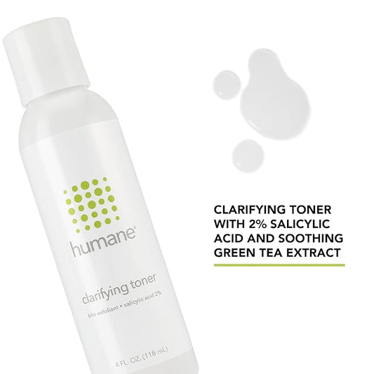 humane Regular-Strength Acne Wash, Clarifying Toner and Oil-Free Moisturizer Bundle - 5% Benzoyl Peroxide Acne Treatment