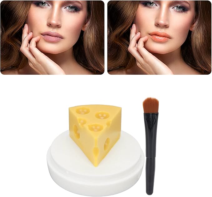 Cheese Shaped Lip Balm, Moisturizing Nourishing Repair Lip Balm, Hydrating Lip Balm for Chapped Cracked Lips 0.3oz(02)