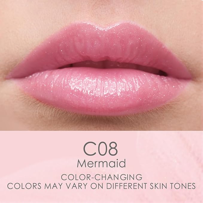 CATKIN Lip Balm Color Tinted Changing Lipstick Ultra Hydrating Lip Moistrurizer Chapstick with Vitamin E Nourishing For Cracked & Dry Lips 0.12 oz C08 Mermaid