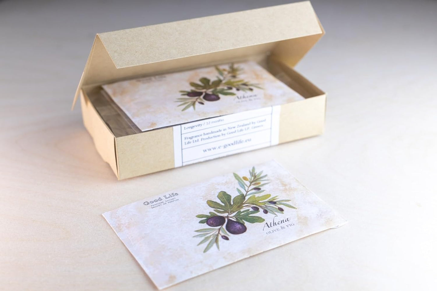 Good Life Olive & Fig Scented Sachets | Designed in New Zealand | 12 Sachets