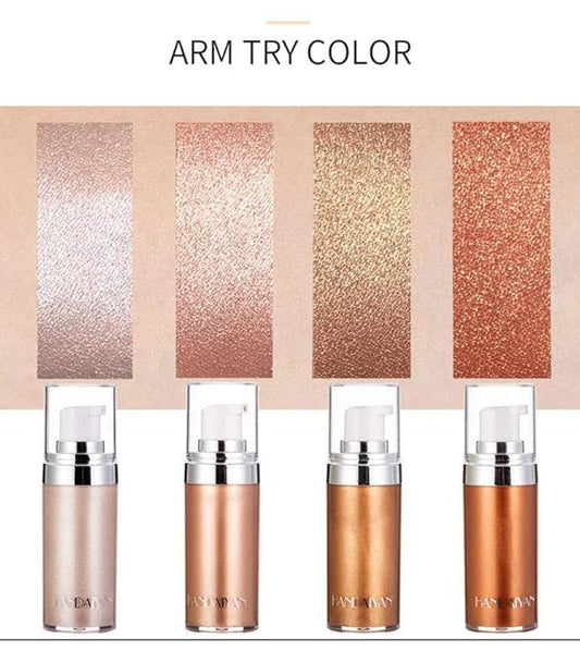 Body Face Luminizer Highlighter Cream Spray Liquid Bronzer Illuminator Glow Glistening Makeup Foundation (#3 Bronze Gold)