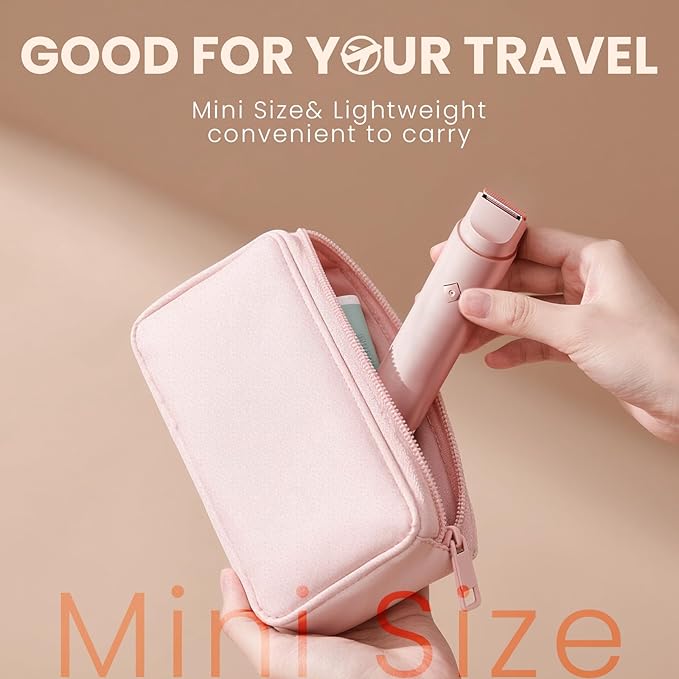 Dermave Bikini Shaver - Electric Bikini Trimmer for Women, Dual Head Shaver, 2-in-1 Womens Electric Razor (Pink)