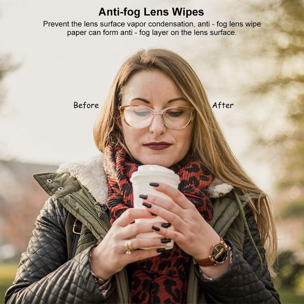 Anti-Fog Lens Wipes Pre-Moistened Anti-Fog Wipes, 6inch X 5inch,for Eye Glasses (60 Pack)