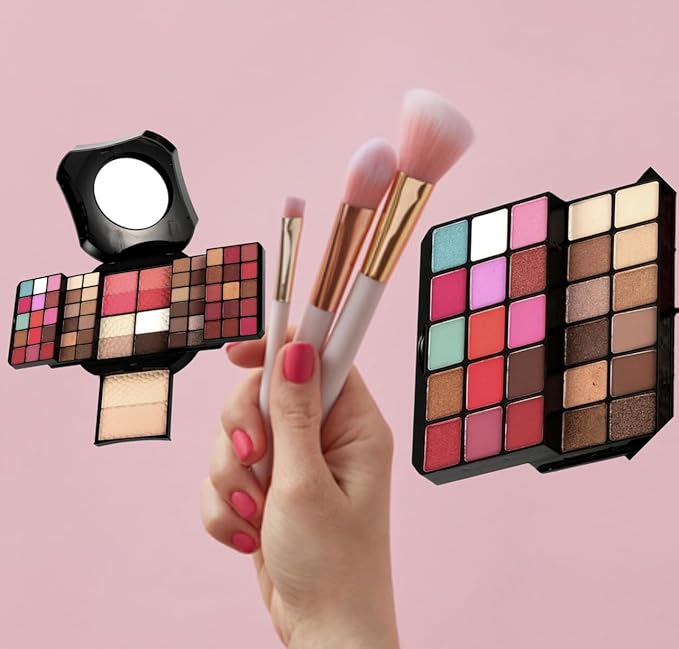 SAMIK Eye shadow blush concealer contour makeup kits full set all in one makeup set cosmetic girl makeup gift box blush set (Pink)