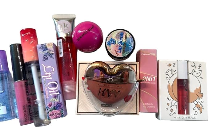 Diva Stuff Pink Lip Kit, 10 Lip Products Chosen At Random, Some Clear and Sheer and Some in Shades of Pink