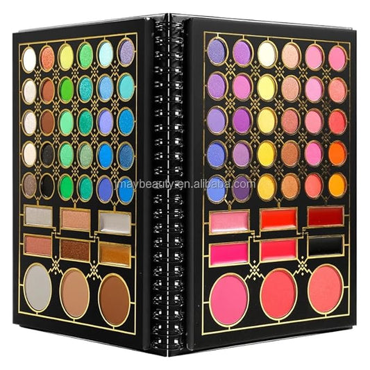 NATURAL GLARE makeup pallet All in one makeup pallet notebook contains 78 colors, setting powder, Bronze, Blush, Lipstick, ans of course our lovely eye shadows. the colors bring out all seasons.