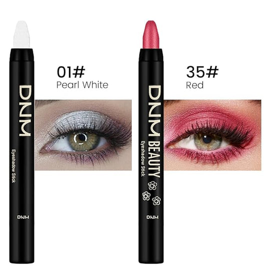 Kaely 2Pcs Cream Eyeshadow Sticks Set for Eyes Waterproof,Pearl White & Red Shimmer Matte Eye shadow Stick Pencil Pen Bulk sombras en crema para ojos 01+35
