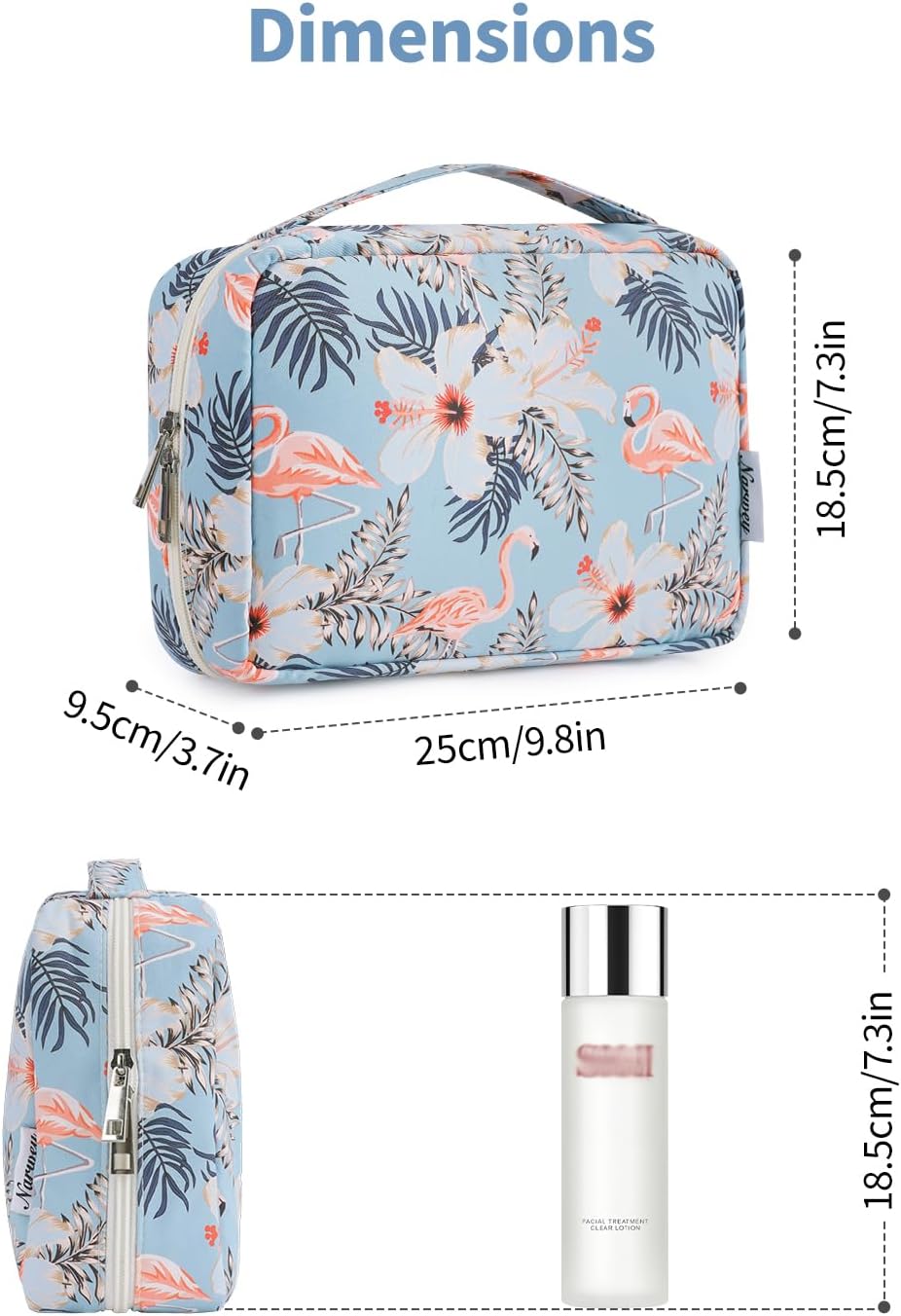 Narwey Small Hanging Travel Toiletry Bag for Women, Travel Bag for Toiletries, Makeup Bag Organizer Cosmetic Bags Make Up Bags for Girls