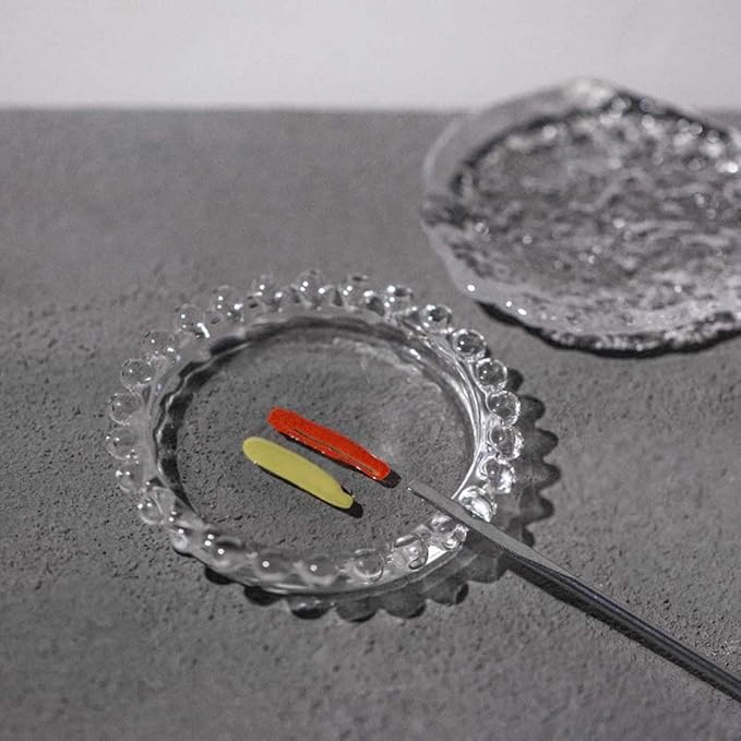 Nail Art Palette Clear Glass Nail Art Color Mixing Plate Nail Art Display Board Cosmetic Mixing Tray Manicure Tool for Home and Salon Use, 1 Piece